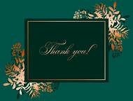 Greenery herbal gold foliage emerald green wedding invitation set thank you card template 5.6x4.25 in online editor