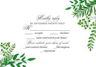 Greenery rsvp card wedding invitation set watercolor herbal design 5x3.5 in customize online