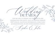 Laurel wreath herbal letterpress design wedding details invitation set 5x3.5 in