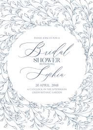 Laurel wreath herbal letterpress design wedding invitation set bridal shower 5x7 in edit template