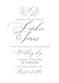 Laurel wreath herbal letterpress design wedding invitation set 5x7 in wedding invitation maker