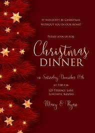 Merry Christmas party invitation red fir tree, pine cone, cranberry, orange, banner template 5x7 in create online