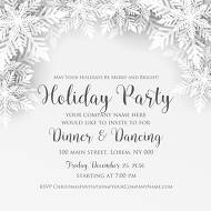 Merry Christmas party invitation white origami paper cut snowflake 5.25x5.25 in create online