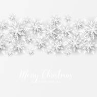 Merry Christmas party invitation white origami paper cut snowflake 5.25x5.25 in edit online