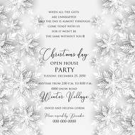 Merry Christmas party invitation white origami paper cut snowflake 5.25x5.25 in instant maker