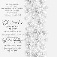Merry Christmas party invitation white origami paper cut snowflake 5.25x5.25 in invitation editor