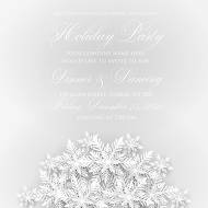 Merry Christmas party invitation white origami paper cut snowflake 5.25x5.25 in online editor