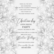 Merry Christmas party invitation white origami paper cut snowflake 5.25x5.25 in online maker