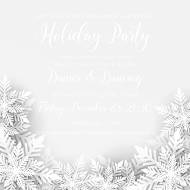 Merry Christmas party invitation white origami paper cut snowflake 5.25x5.25 in wedding invitation maker