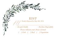 Minimalist olive branch greenery Wedding Invitation set RSVP card 5x3.5 in edit online