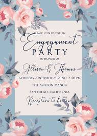 Peony engagement party invitation floral watercolor card template online editor pdf 5x7 in