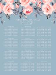 Peony seating chart floral watercolor card template online editor pdf 18x24 in