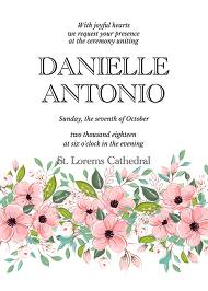 Pink anemone wedding invitation floral poppy greenery 5x7 in personalized invitation