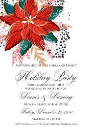 Poinsettia Christmas Party Invitation Noel Card Template 5x7 in edit template