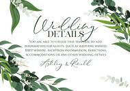 Provence bohemian greenery and field herbs wedding details card invitation set 5x3.5 in personalized invitation