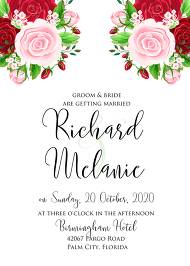 Red rose wedding invitation 5x7 in create online