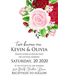 Red rose wedding invitation 5x7 in online editor