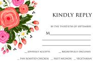 Rose wedding invitation rsvp card printable template template 5x3.5 in editor