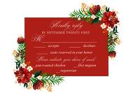 RSVP card tropical flower red hibiscus greenery hippophae wedding invitation set 5x3.5 in invitation editor