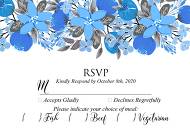 RSVP card wedding invitation card template blue floral anemone 5x3.5 in personalized invitation