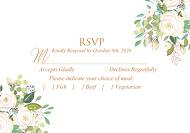 RSVP card wedding invitation set white rose peony herbal greenery 5x7 in online editor