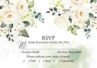 RSVP card white rose peony greenery watercolor wedding invitation free custom online editor 5x3.5