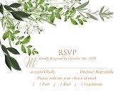 RSVP greenery herbal template watercolor edit online 5x3.5 in pdf
