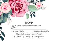 RSVP watercolor rose floral greenery 5x3.5 in custom online editor floral greeting card