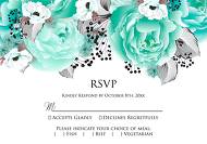 RSVP wedding invitation set blue mint rose peony printable card template 5x3.5 in invitation editor