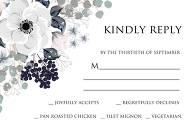 RSVP Wedding invitation set white anemone flower card template 5x3.5 in edit template