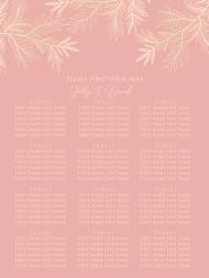 Seating chart wedding invitation card embossing blush pink gold foil herbal greenery 18x24 in create online edit online