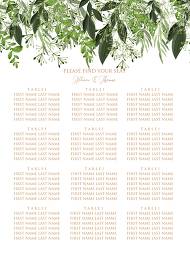 Seating Chart wedding watercolor greenery herbal template edit online 18x24 in pdf