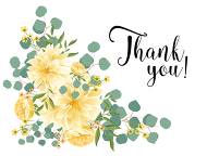 Thank you card dahlia yellow chrysanthemum flower eucalyptus card template 5.6x4.25 in edit online