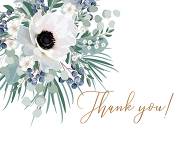 Thank you card wedding invitation set white anemone menthol greenery berry 5.6x4.25 in invitation editor