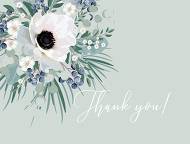 Thank you card wedding invitation set white anemone menthol greenery berry 5.6x4.25 in online editor