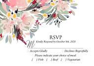 Watercolor wreath garden flower Baby Shower Invitation editable template card 5x3.5 in personalized invitation