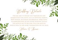 Wedding details card greenery herbal template edit online 5x3.5 in pdf