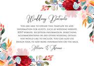 Wedding details card invitation set marsala pink peony rose watercolor greenery 5x3.5 in create online