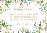 Wedding details card invitation set white rose peony herbal greenery 5x7 in create online