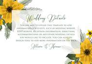 Wedding details card wedding invitation set sunflower yellow flower 5x3.5 in online maker