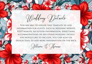 Wedding details card wedding invitation set tropical palm leaves hawaii aloha luau hibiscus flower 5x3.5 in online maker