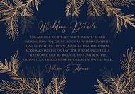 Wedding details invitation cards embossing gold foil herbal greenery navy blue 5x3.5 in online maker