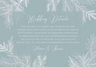 Wedding details invitation cards embossing gray blue silver foil herbal greenery 5x3.5 in online editor