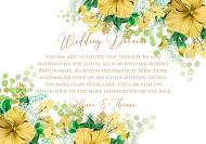 Wedding details invitation set yellow lemon hibiscus tropical flower hawaii aloha luau 5x3.5 in customizable template