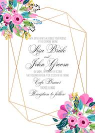 Wedding engagement invitation set pink tulip peony card template 5x7 in invitation editor
