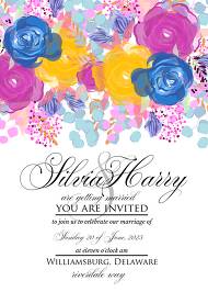 Wedding invitation colorful rose peony card template 5x7 in invitation maker