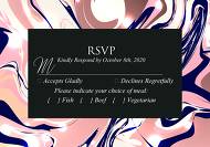 Wedding invitation set acrylic marble painting rsvp card 5x3.5 in edit template