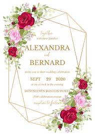 Wedding invitation set red pink rose greenery wreath card template 5x7 in wedding invitation maker