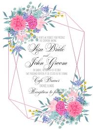 Wedding invitation set watercolor pink peony rose chrysanthemum dahlia 5x7 in editor