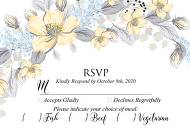 Wedding rsvp card invitation set jasmine apple blossom watercolor FTP 5x3.5 in personalized invitation